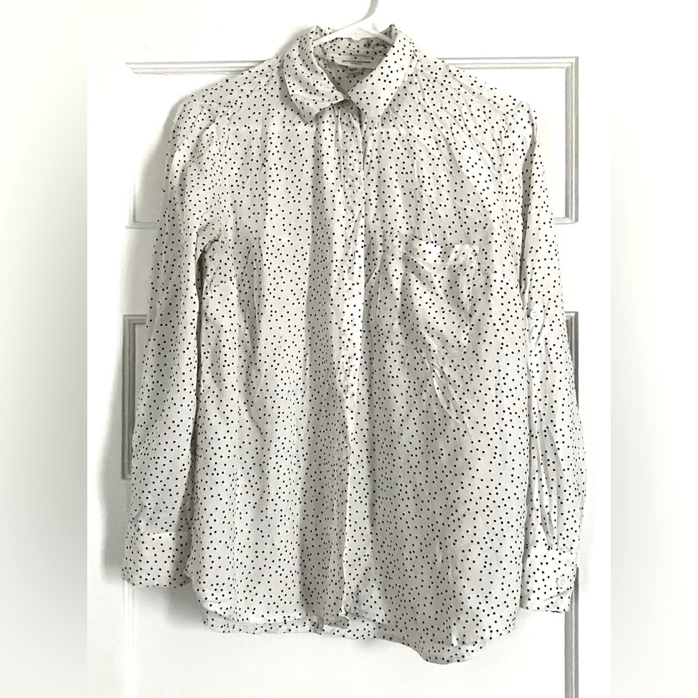 Polka dot button down shirt